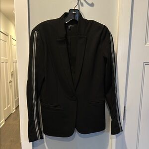 Drew Black Jersey Blazer with Sleeve Stripe - size XS